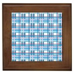 Blue plaid pattern Framed Tiles Front