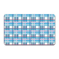 Blue Plaid Pattern Magnet (rectangular) by Valentinaart