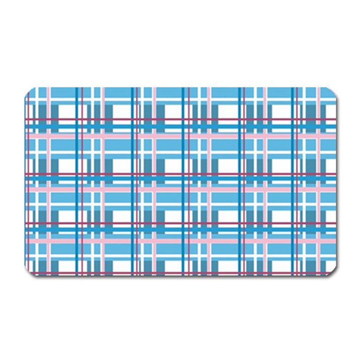 Blue plaid pattern Magnet (Rectangular)