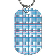 Blue Plaid Pattern Dog Tag (two Sides) by Valentinaart