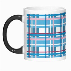 Blue Plaid Pattern Morph Mugs by Valentinaart