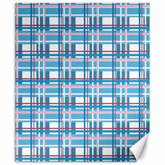 Blue Plaid Pattern Canvas 20  X 24   by Valentinaart