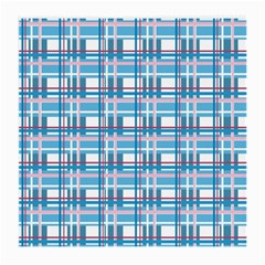 Blue Plaid Pattern Medium Glasses Cloth by Valentinaart