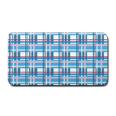 Blue Plaid Pattern Medium Bar Mats by Valentinaart