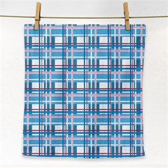 Blue Plaid Pattern Face Towel by Valentinaart