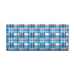 Blue Plaid Pattern Cosmetic Storage Cases by Valentinaart