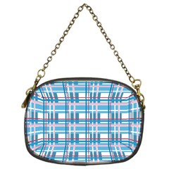 Blue Plaid Pattern Chain Purses (one Side)  by Valentinaart