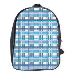 Blue Plaid Pattern School Bags(large)  by Valentinaart