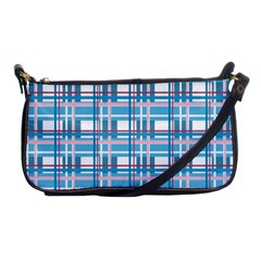 Blue Plaid Pattern Shoulder Clutch Bags by Valentinaart