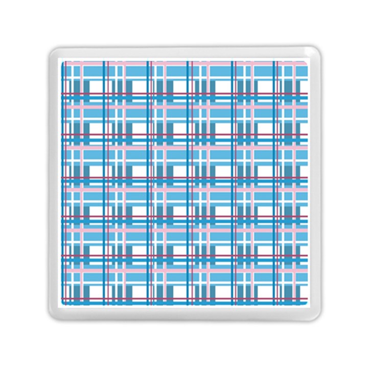 Blue plaid pattern Memory Card Reader (Square) 