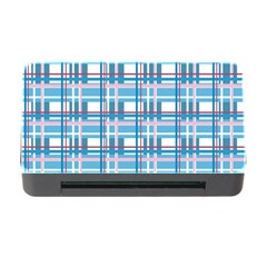 Blue Plaid Pattern Memory Card Reader With Cf by Valentinaart