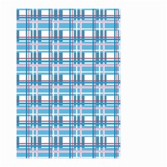 Blue Plaid Pattern Small Garden Flag (two Sides) by Valentinaart