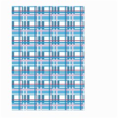 Blue Plaid Pattern Large Garden Flag (two Sides) by Valentinaart