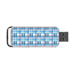 Blue Plaid Pattern Portable Usb Flash (one Side) by Valentinaart