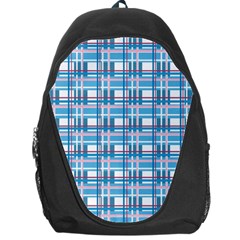 Blue Plaid Pattern Backpack Bag by Valentinaart