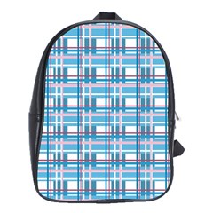 Blue Plaid Pattern School Bags (xl)  by Valentinaart