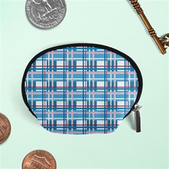 Blue Plaid Pattern Accessory Pouches (small)  by Valentinaart