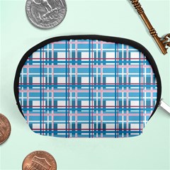 Blue Plaid Pattern Accessory Pouches (medium)  by Valentinaart