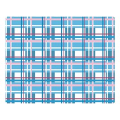 Blue Plaid Pattern Double Sided Flano Blanket (large)  by Valentinaart