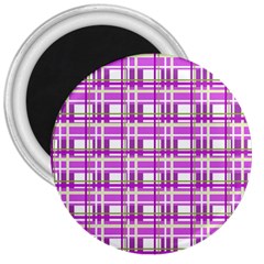 Purple Plaid Pattern 3  Magnets by Valentinaart