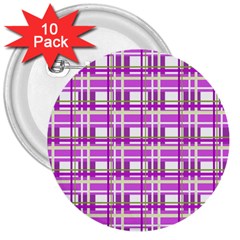 Purple Plaid Pattern 3  Buttons (10 Pack)  by Valentinaart