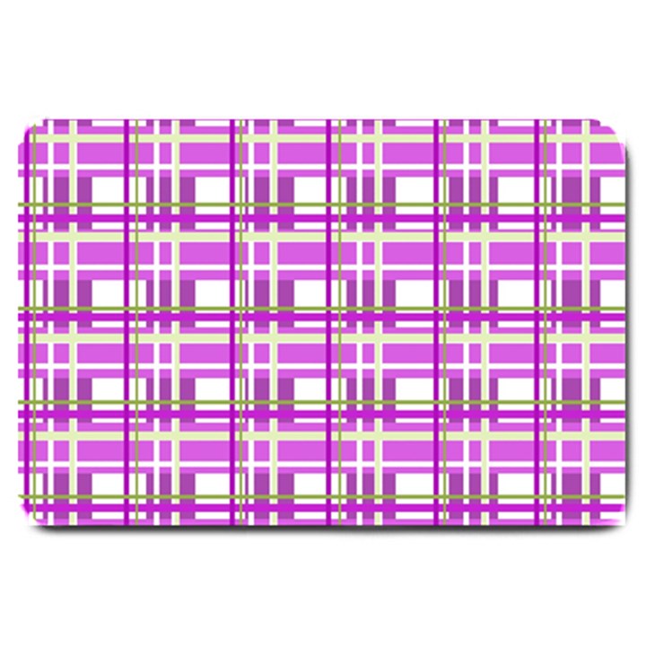 Purple plaid pattern Large Doormat 