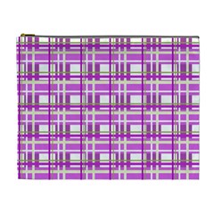 Purple Plaid Pattern Cosmetic Bag (xl) by Valentinaart