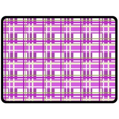 Purple Plaid Pattern Double Sided Fleece Blanket (large)  by Valentinaart