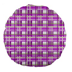 Purple Plaid Pattern Large 18  Premium Flano Round Cushions by Valentinaart