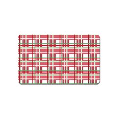 Red Plaid Pattern Magnet (name Card) by Valentinaart