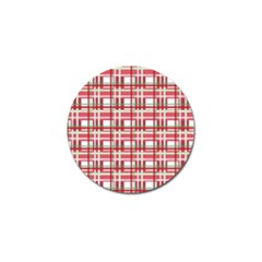 Red Plaid Pattern Golf Ball Marker (4 Pack) by Valentinaart