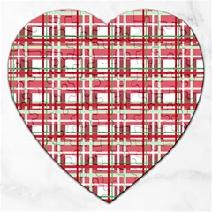 Red plaid pattern Jigsaw Puzzle (Heart)