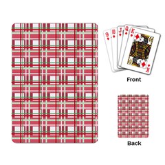 Red Plaid Pattern Playing Card by Valentinaart