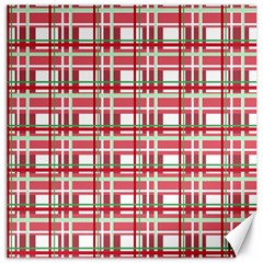 Red Plaid Pattern Canvas 20  X 20   by Valentinaart