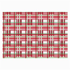 Red plaid pattern Large Glasses Cloth (2-Side)