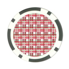 Red plaid pattern Poker Chip Card Guards