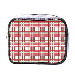 Red plaid pattern Mini Toiletries Bags