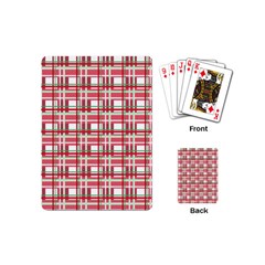 Red Plaid Pattern Playing Cards (mini)  by Valentinaart