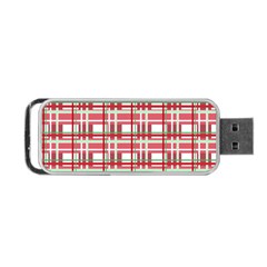 Red Plaid Pattern Portable Usb Flash (one Side) by Valentinaart