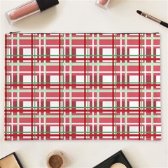 Red Plaid Pattern Cosmetic Bag (xxl)  by Valentinaart