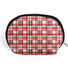 Red Plaid Pattern Accessory Pouches (medium)  by Valentinaart