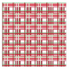 Red plaid pattern Large Satin Scarf (Square)