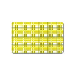 Yellow Plaid Pattern Magnet (name Card) by Valentinaart