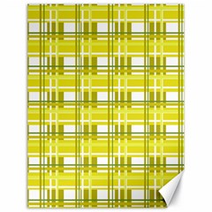 Yellow Plaid Pattern Canvas 18  X 24   by Valentinaart