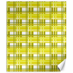 Yellow Plaid Pattern Canvas 20  X 24   by Valentinaart