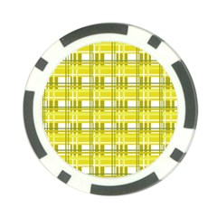 Yellow Plaid Pattern Poker Chip Card Guards (10 Pack)  by Valentinaart