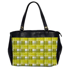 Yellow Plaid Pattern Office Handbags by Valentinaart