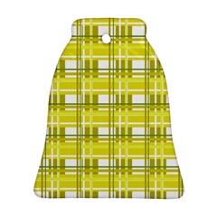 Yellow Plaid Pattern Bell Ornament (2 Sides)