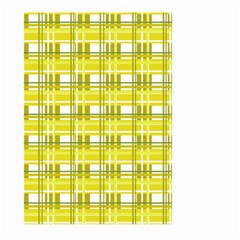 Yellow Plaid Pattern Large Garden Flag (two Sides) by Valentinaart