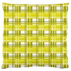 Yellow Plaid Pattern Large Cushion Case (one Side) by Valentinaart